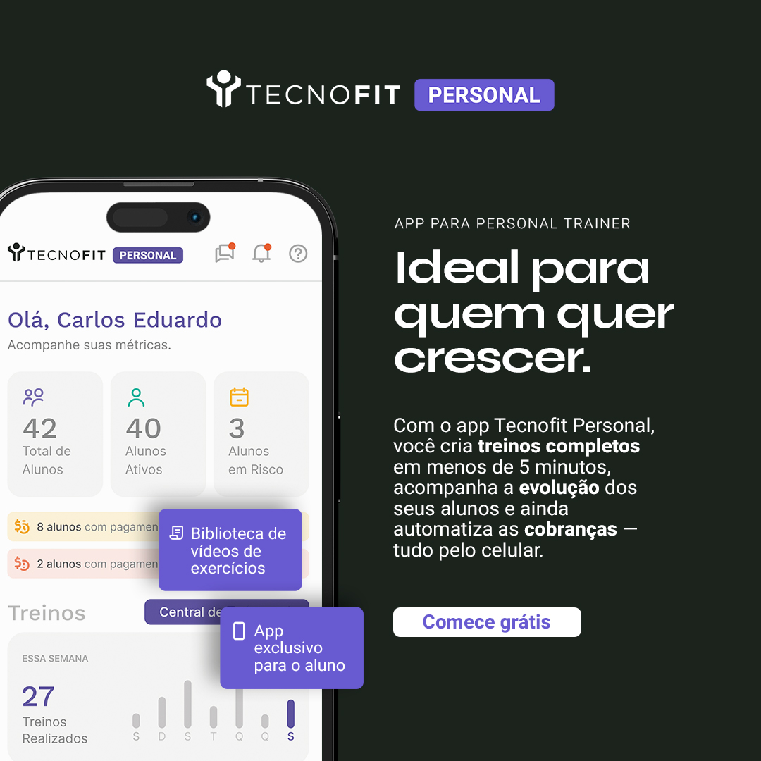 App para personal trainer, ideal para quem quer crescer